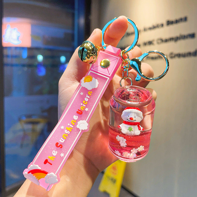 Wholesale Acrylic Oil Floating Christmas Series Keychain